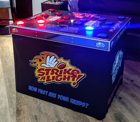 Strike a Light reaction speed game for hire across the UK