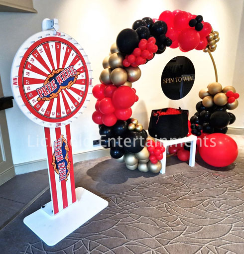 Spinning Prize Wheel game hire for exhibition stands