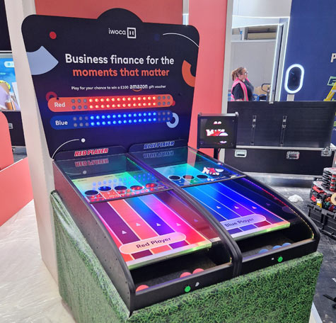 Branded Roll a Ball derby game for exhibition stands and corporate events