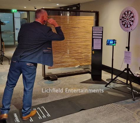 Our automatic scoring digital darts at an event at The Belfry
