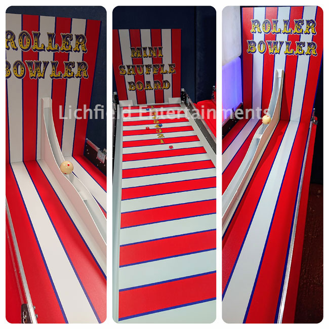 Mini Shuffleboard and Roller Bowler Games Combo for hire