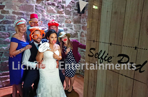 Fun wedding reception Selfie Pod Photo Booth hire.